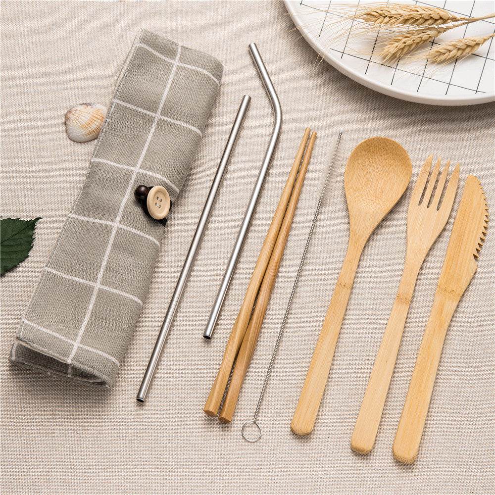 Bamboo Traveling Cutlery Set - Big J's Showstoppin' Store